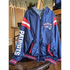 Vintage NFL New England Patriots Reversible Hoodie Jacket Men’s XXL FOOTBALL